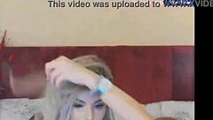 blonde maya maley strips teases big tits dildo fucks