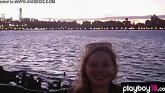 busty polish amanda streich strips naked showing natural big tits