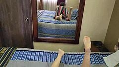 Hot Maid Deepthroats Huge Cock in Hotel Mirror POV Cumshot Facial