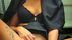 Freira squirts from huge pussy vibrator monster play