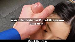 hey lulu chu, lp officer questions thief in backroom with huge cock