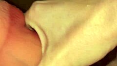 classic tiny redhead wife stretched by massive cock in homemade bedroom close-up