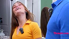 hey flat chest teen seduces you in kitchen