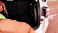 luna oliveira surprises with outdoor car anal creampie overflow