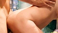 Skinny amateur wife couple bangs in bathroom hardcore