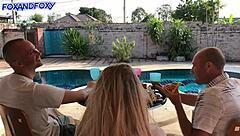 Naughty skinny girl bent over shower fuck doggystyle cum in mouth almost caught