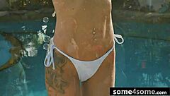 Memorial Day fffm foursome rips clothes for passionate group sex