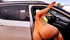 luna oliveira surprises with outdoor car anal creampie overflow