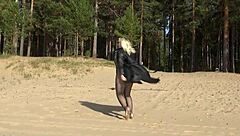 slipping fishnet bodystocking teases curves homemade wife show