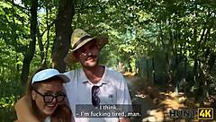 hunt4k. blonde turns boyfriend into cuckold for outdoor pov fuck