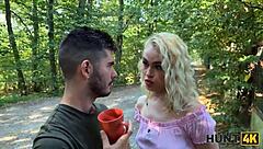 hunt4k. blonde turns boyfriend into cuckold for outdoor pov fuck