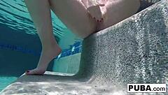 Samantha Rone teases pussy in underwater pool solo