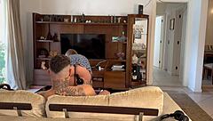 I watched blonde beauty seduce dark hunk with her sexy curves fully