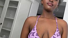 Strip me bare then rail this black milf pussy at bikini casting!