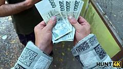 hunt4k. blonde turns boyfriend into cuckold for outdoor pov fuck