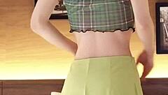 japanese beauty flaunts her sexy navel-baring outfit