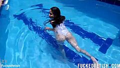 helen star stuns in white swimwear poolside new scene