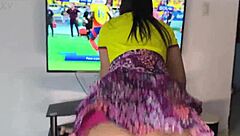 Elena Cruz Celebrates Colombia Goal with Big Ass Bounce