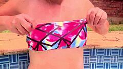 Underwater Pussy Creampie with Dildo Insertion