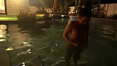 Ghetto tatted stripper slut pounded hard cumshot facial backstage interview