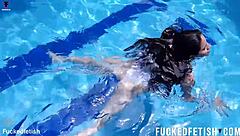 helen star stuns in white swimwear poolside new scene