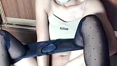 young milf in open crotch stockings begs for cock