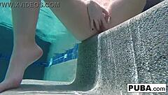 Samantha Rone teases pussy in underwater pool solo