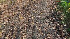 fall time hits so let's masturbate outdoors barefoot part one