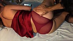 blonde french slut in satin lingerie gets doggystyle fucked & rimmed pov 😘🍑💦