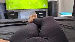 colombian student fingers juicy pussy during colombia soccer match