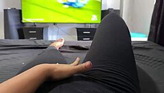 colombian student fingers juicy pussy during colombia soccer match