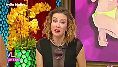 aylin mujica's marked nipples and huge ass in minidress