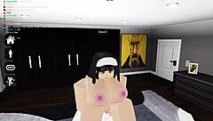 Slutty nun in Roblox game begs horny dude to fill her up completely