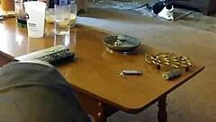 blonde slut lotions up teasing spy cam whore style