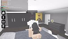 Slutty nun in Roblox game begs horny dude to fill her up completely