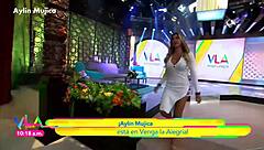 aylin mujica's marked nipples and huge ass in minidress
