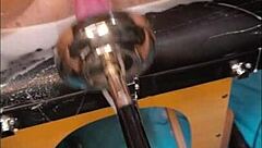 lola spice creams wildly on bdsm dildo fucking machine