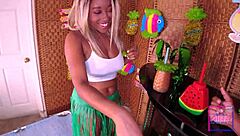 Nina Rivera deepthroats Don Whoe's massive black cock sloppily