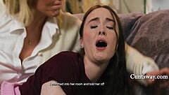 Busty Nanny Disciplines Bratty Girl with Intense Lesbian Sex