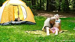 Blonde lovita fate rides hard at outdoor party fuck!