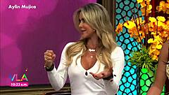 aylin mujica's marked nipples and huge ass in minidress