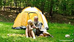 Blonde lovita fate rides hard at outdoor party fuck!
