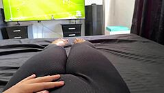 colombian student fingers juicy pussy during colombia soccer match
