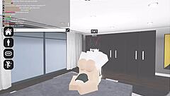 Slutty nun in Roblox game begs horny dude to fill her up completely