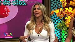 aylin mujica's marked nipples and huge ass in minidress