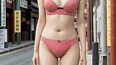 chinatown's cute lingerie models tease barefoot panties