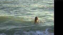 cute brunette big tits naked bent over public beach