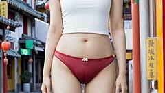 chinatown's cute lingerie models tease barefoot panties