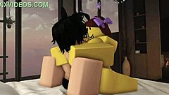 Bikini shemale noob slut fucked hard by femboy