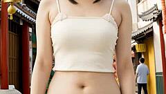 chinatown's cute lingerie models tease barefoot panties